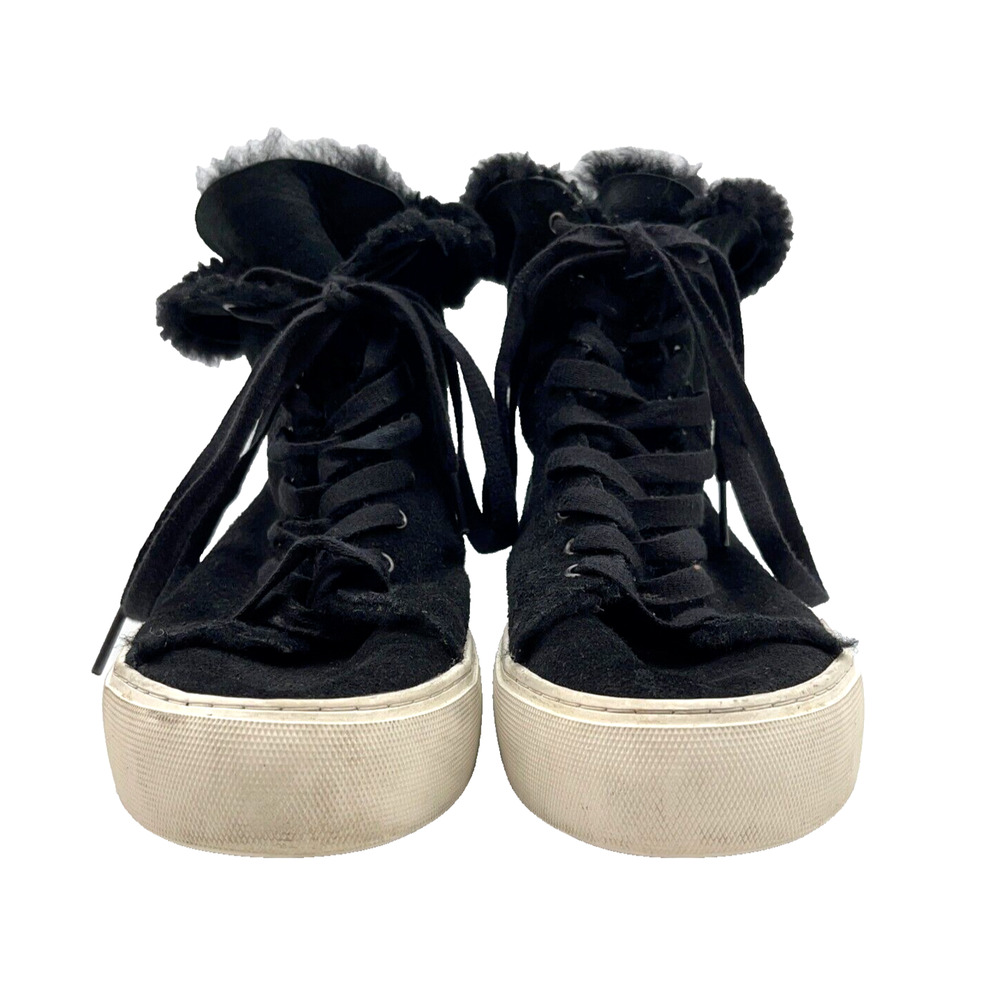 UGG Women's Beven Leather High-Top Lace-Up Sneaker Shoes Black Us Size 8